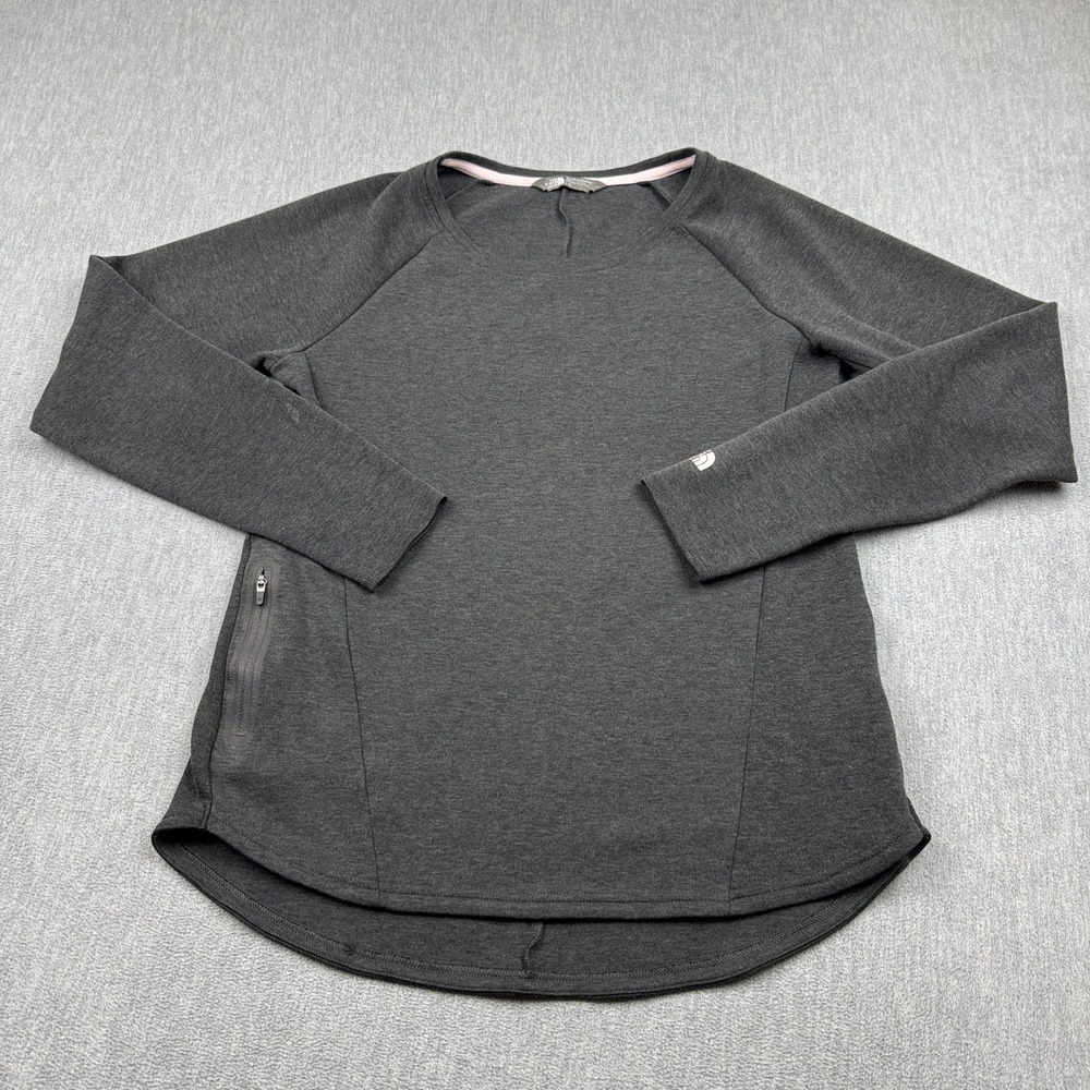 The North Face Shirt Womens Large Gray Long Sleeve Active Top Pocket Thumbhole